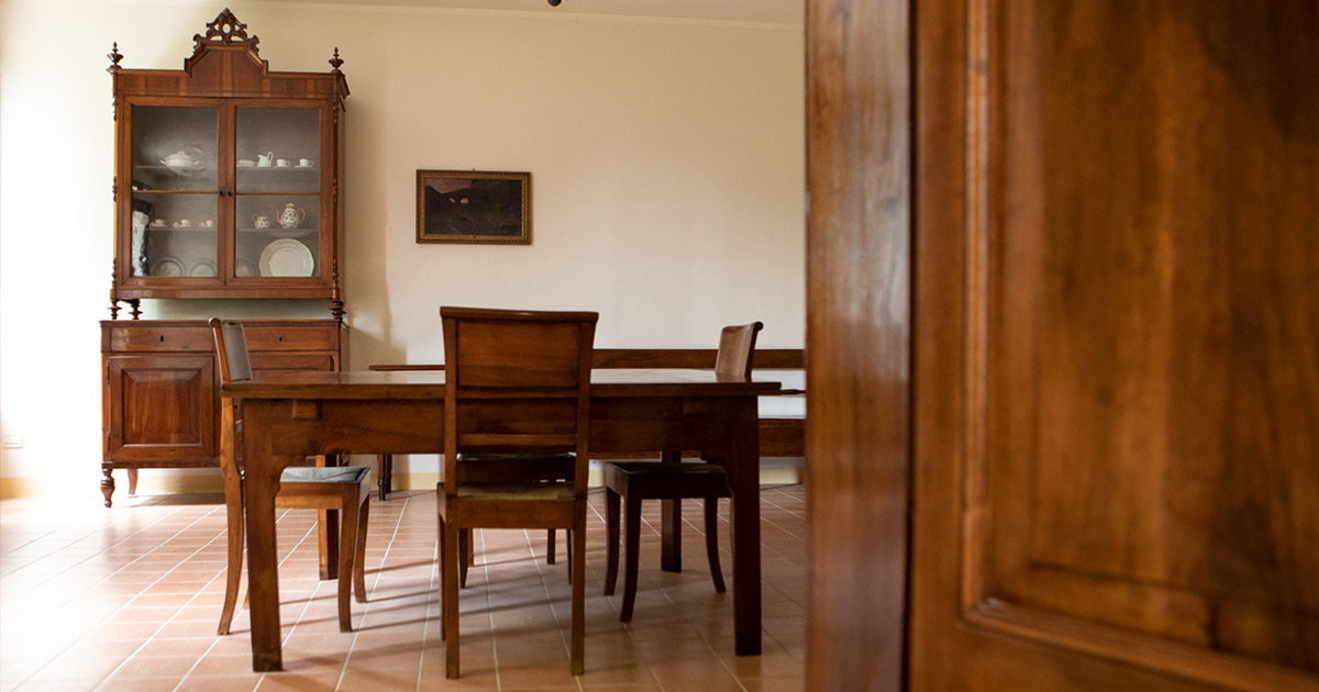 La sala da pranzo della casa museo Matteotti