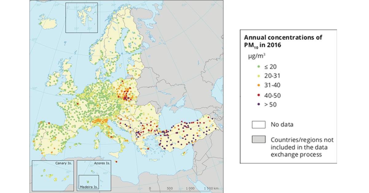 particolato pm 10 europa inquinamento atmosferico