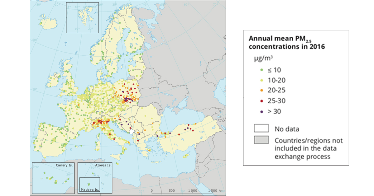 particolato pm 2.5 europa inquinamento atmosferico