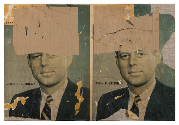 Mimmo Rotella, L’ultimo Kennedy, 1963 décollage su tela, 99 x 130 cm Collezione privata © Mimmo Rotella, by SIAE 2020. Photo Mauro Ranzani