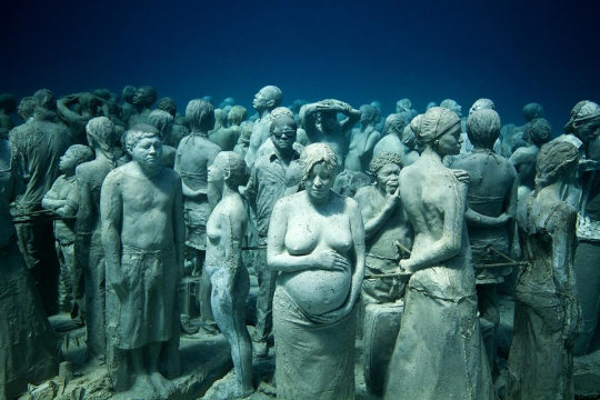 The Silent Evolution, M.U.S.A., 2009. Image credit: Jason deCaires Taylor, @jasondecairestaylor. 