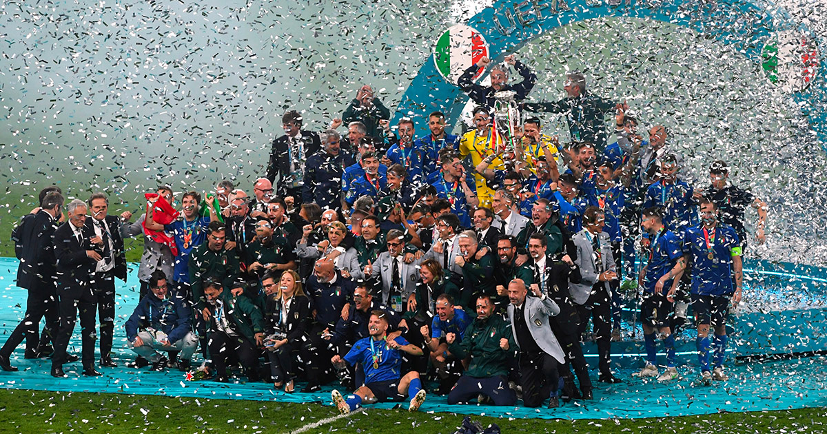 I festeggiamenti post finale Italia Inghilterra a Euro 2020. Foto: Reuters