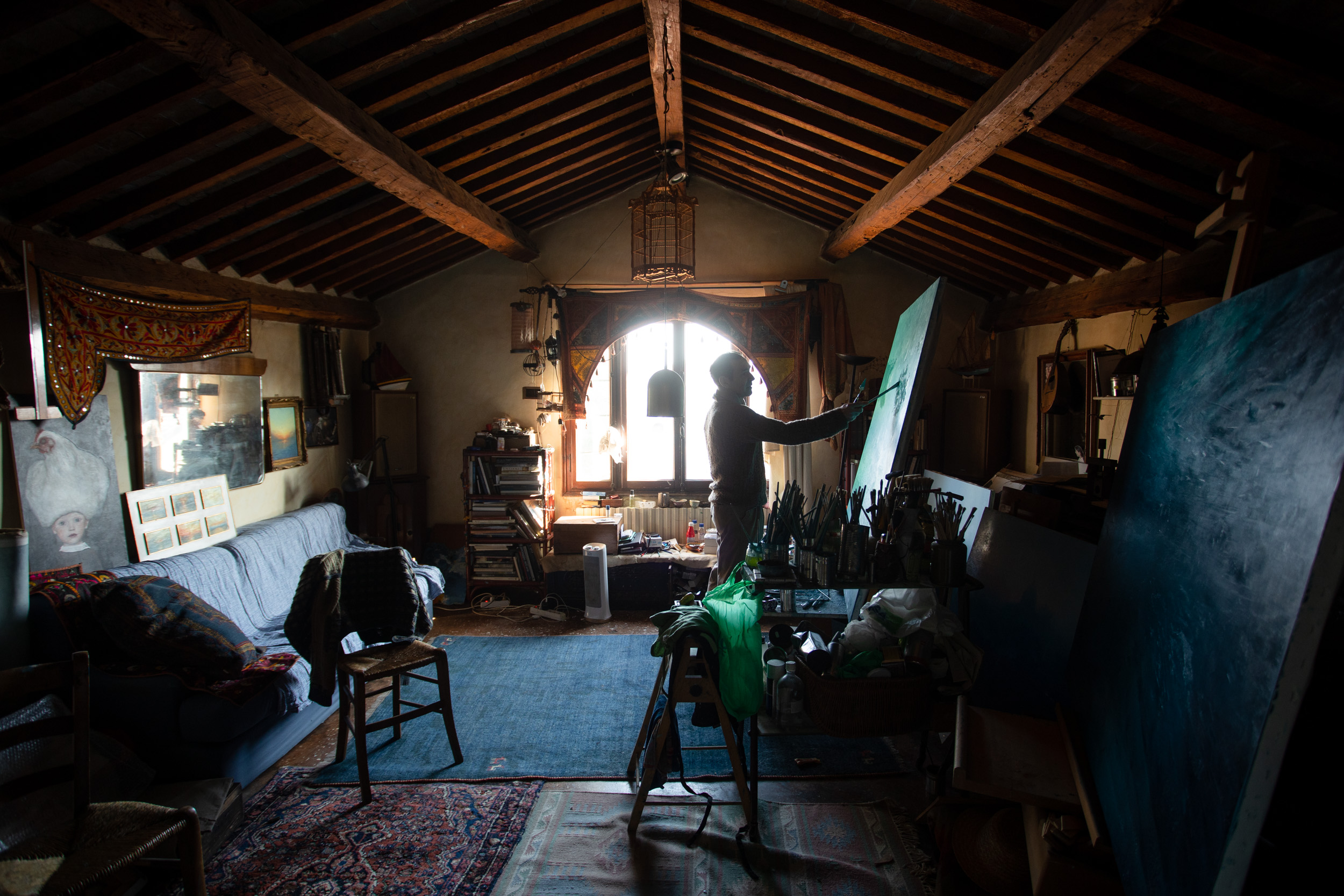 L'atelier di Davide Battistin guarda Venezia dall'alto. Foto: Massimo Pistore