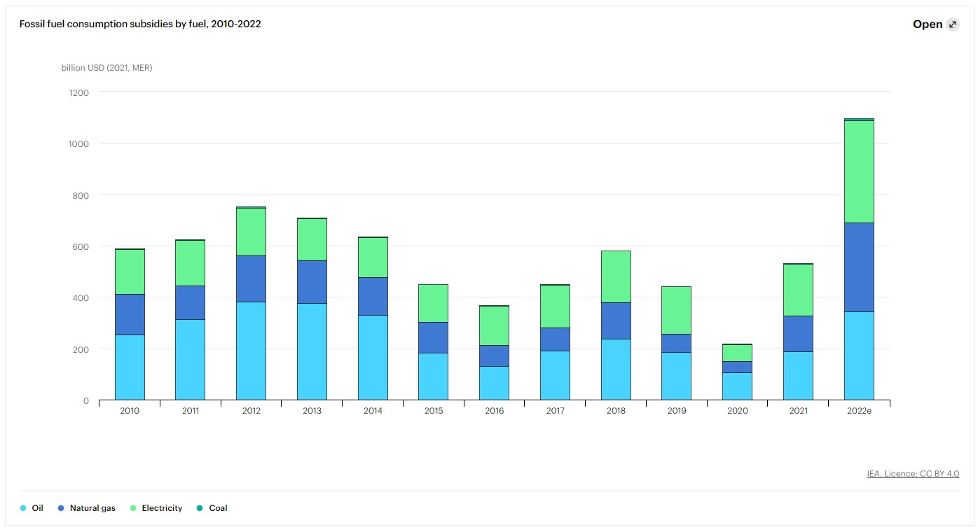 IEA sussidi 2022