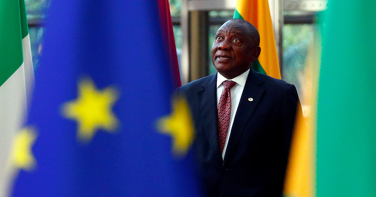 Il presidente uscente del Sudafrica, Ramaphosa. Foto: Reuters