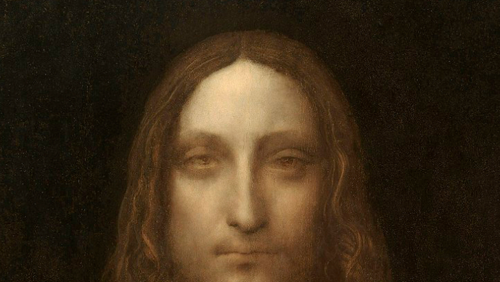 Particolare del "Salvator mundi", opera attribuita a Leonardo da Vinci